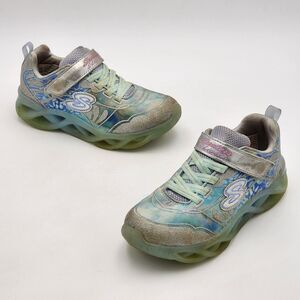 Skechers Kids S-Lights Twisty Ice Light Up Sneakers Blue Little Kid's Size 13.5